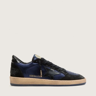 Golden Goose Ball Star Ltd Sneaker In Dark Blue And Black Suede With Black Star Golden Goose Ball Star Ltd Sneaker In Dark Blue And Black Suede With Black Star