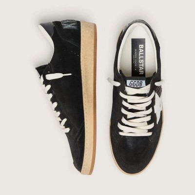 Golden Goose Ball Star Sneaker In Black Suede With White Leather Star Golden Goose Ball Star Sneaker In Black Suede With White Leather Star