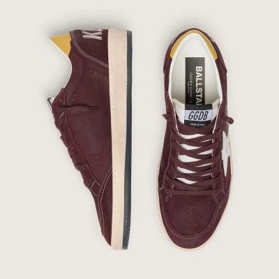 Golden Goose Ball Star Sneaker In Chocolate Nubuck With Leather Star And Heel Tab Golden Goose Ball Star Sneaker In Chocolate Nubuck With Leather Star And Heel Tab