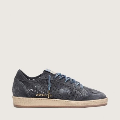 Golden Goose Ball Star Sneaker In Dark Blue Perforated Suede With Dark Blue Suede Star Golden Goose Ball Star Sneaker In Dark Blue Perforated Suede With Dark Blue Suede Star