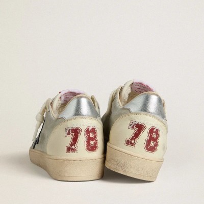 Golden Goose Ball Star Sneaker In Gray Suede With Blue Nubuck Star And Laminated Leather Heel Tab Golden Goose Ball Star Sneaker In Gray Suede With Blue Nubuck Star And Laminated Leather Heel Tab