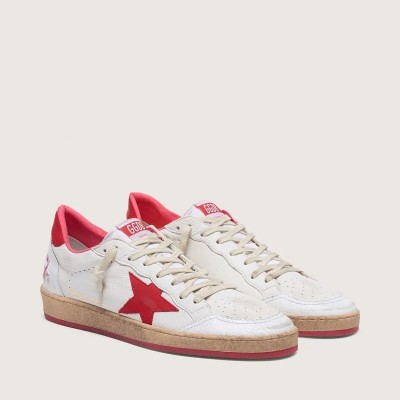 Golden Goose Ball Star Sneaker In White Leather