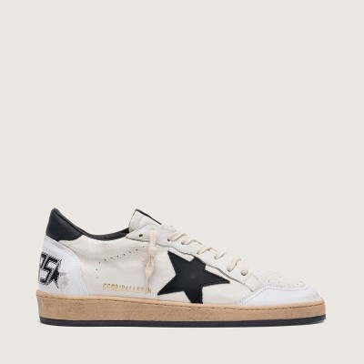 Golden Goose Ball Star Sneaker In White Nappa With Black Star Golden Goose Ball Star Sneaker In White Nappa With Black Star
