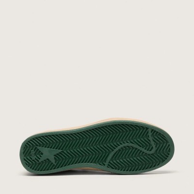 Golden Goose Ball Star Wishes Sneaker In White Nappa Leather With Green Leather Star And Heel Tab Golden Goose Ball Star Wishes Sneaker In White Nappa Leather With Green Leather Star And Heel Tab