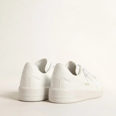 Golden Goose Bio-Based Purestar Sneaker With White Star And Heel Tab Golden Goose Bio-Based Purestar Sneaker With White Star And Heel Tab
