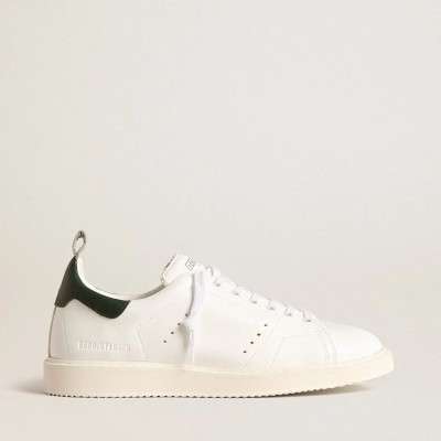 Golden Goose Bio-Based Starter Sneaker With Green Leather Heel Tab Golden Goose Bio-Based Starter Sneaker With Green Leather Heel Tab