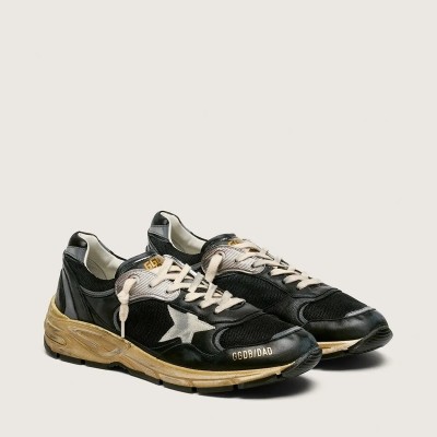 Golden Goose Dad-Star Sneaker In Black And Silver Mesh And Nappa With Ice-Gray Star Golden Goose Dad-Star Sneaker In Black And Silver Mesh And Nappa With Ice-Gray Star