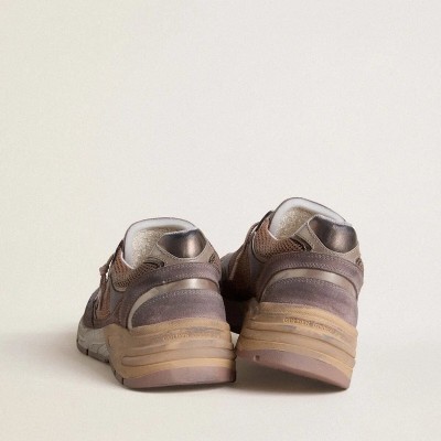 Golden Goose Dad-Star Sneaker In Lilac Suede And Mesh With Laminated Leather Star And Heel Tab