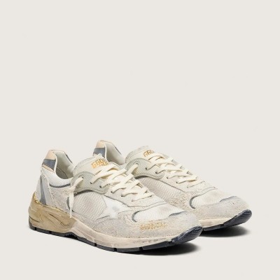 Golden Goose Dad-Star Sneaker In Suede And Mesh With White Leather Star And Beige Leather Heel Tab Golden Goose Dad-Star Sneaker In Suede And Mesh With White Leather Star And Beige Leather Heel Tab