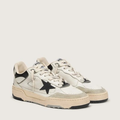 Golden Goose Forty2 Sneaker With Black Star And Black Leather Heel Tab
