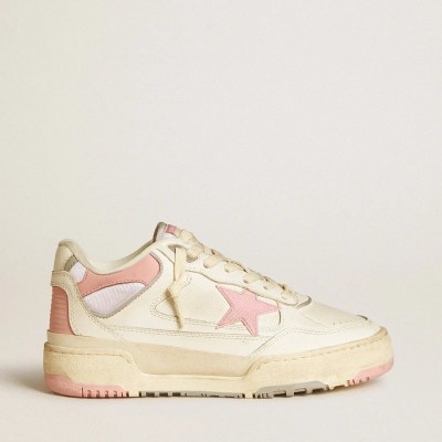 Golden Goose Forty2 Sneaker With Pink Star And White Leather Heel Tab Golden Goose Forty2 Sneaker With Pink Star And White Leather Heel Tab