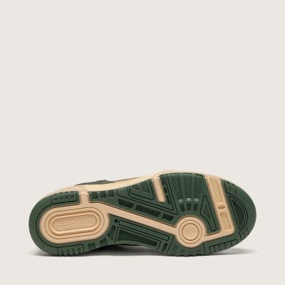 Golden Goose Forty2 Sneaker In Green Leather And Cream Nylon With Tpu Star And Silver Leather Heel Tab Golden Goose Forty2 Sneaker In Green Leather And Cream Nylon With Tpu Star And Silver Leather Heel Tab