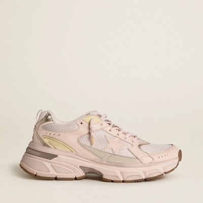 Golden Goose LightStar Sneaker With Pink Leather And Mesh Upper And Pink Star Golden Goose LightStar Sneaker With Pink Leather And Mesh Upper And Pink Star