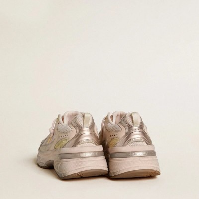 Golden Goose LightStar Sneaker With Pink Leather And Mesh Upper And Pink Star Golden Goose LightStar Sneaker With Pink Leather And Mesh Upper And Pink Star
