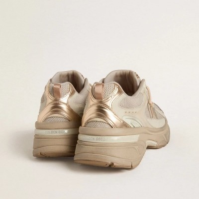 Golden Goose Lightstar Sneaker In Dove-Gray Leather And Mesh With Beige Tpu Star Golden Goose Lightstar Sneaker In Dove-Gray Leather And Mesh With Beige Tpu Star