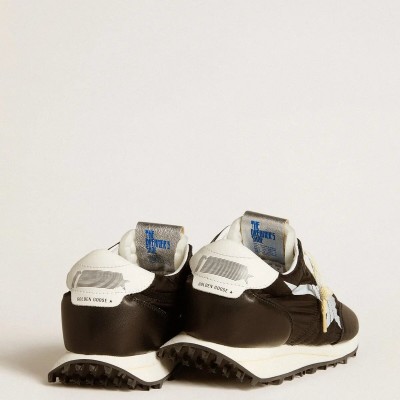Golden Goose Marathon Sneaker With Black Nylon Upper And White Star