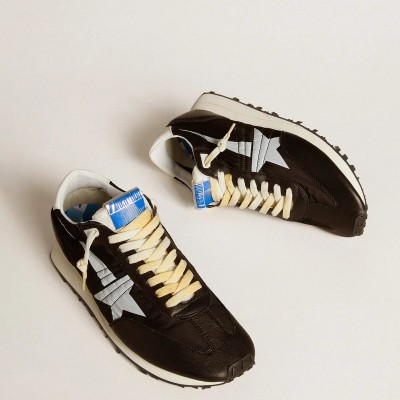 Golden Goose Marathon Sneaker With Black Nylon Upper And White Star Golden Goose Marathon Sneaker With Black Nylon Upper And White Star