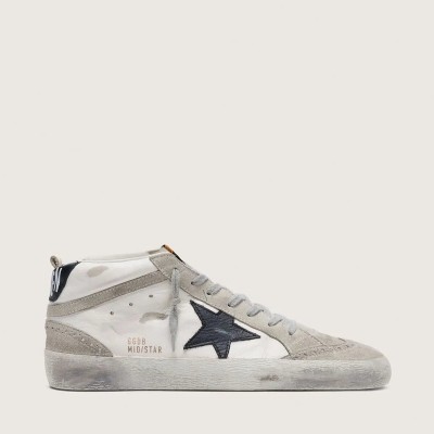 Golden Goose Mid Star Sneaker White With Black Star Golden Goose Mid Star Sneaker White With Black Star