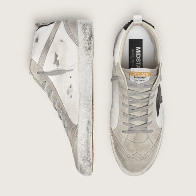Golden Goose Mid Star Sneaker White With Black Star Golden Goose Mid Star Sneaker White With Black Star