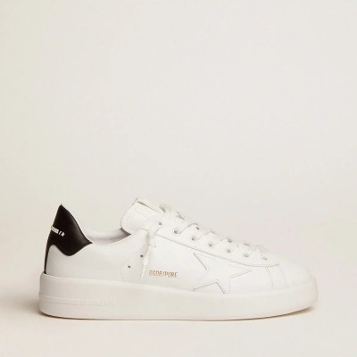 Golden Goose Purestar Sneaker With Leather Star And Black Leather Heel Tab