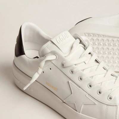 Golden Goose Purestar Sneaker With Leather Star And Black Leather Heel Tab