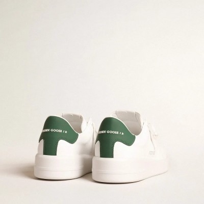 Golden Goose Purestar Sneaker With White Bio-Based Star And Mat Green Leather Heel Tab Golden Goose Purestar Sneaker With White Bio-Based Star And Mat Green Leather Heel Tab
