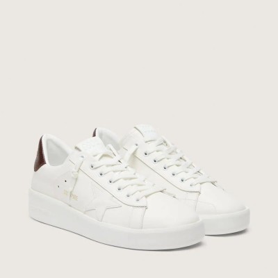 Golden Goose Purestar Sneaker With White Star And Burgundy Lizard-Print Heel Tab Golden Goose Purestar Sneaker With White Star And Burgundy Lizard-Print Heel Tab