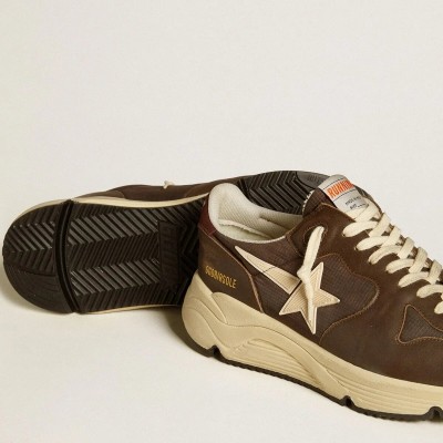 Golden Goose Running Sole Sneaker In Nylon And Leather With Tpu Star And Nubuck Heel Tab