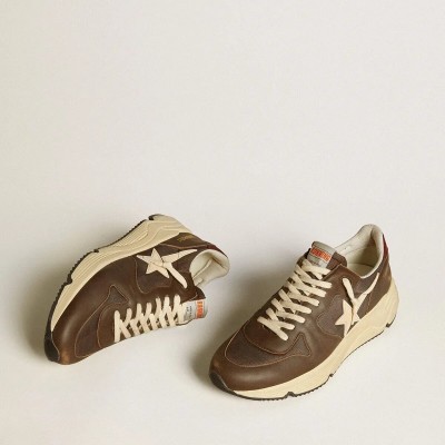 Golden Goose Running Sole Sneaker In Nylon And Leather With Tpu Star And Nubuck Heel Tab Golden Goose Running Sole Sneaker In Nylon And Leather With Tpu Star And Nubuck Heel Tab