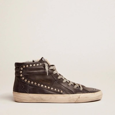 Golden Goose Slide Sneaker Black With Studs Golden Goose Slide Sneaker Black With Studs