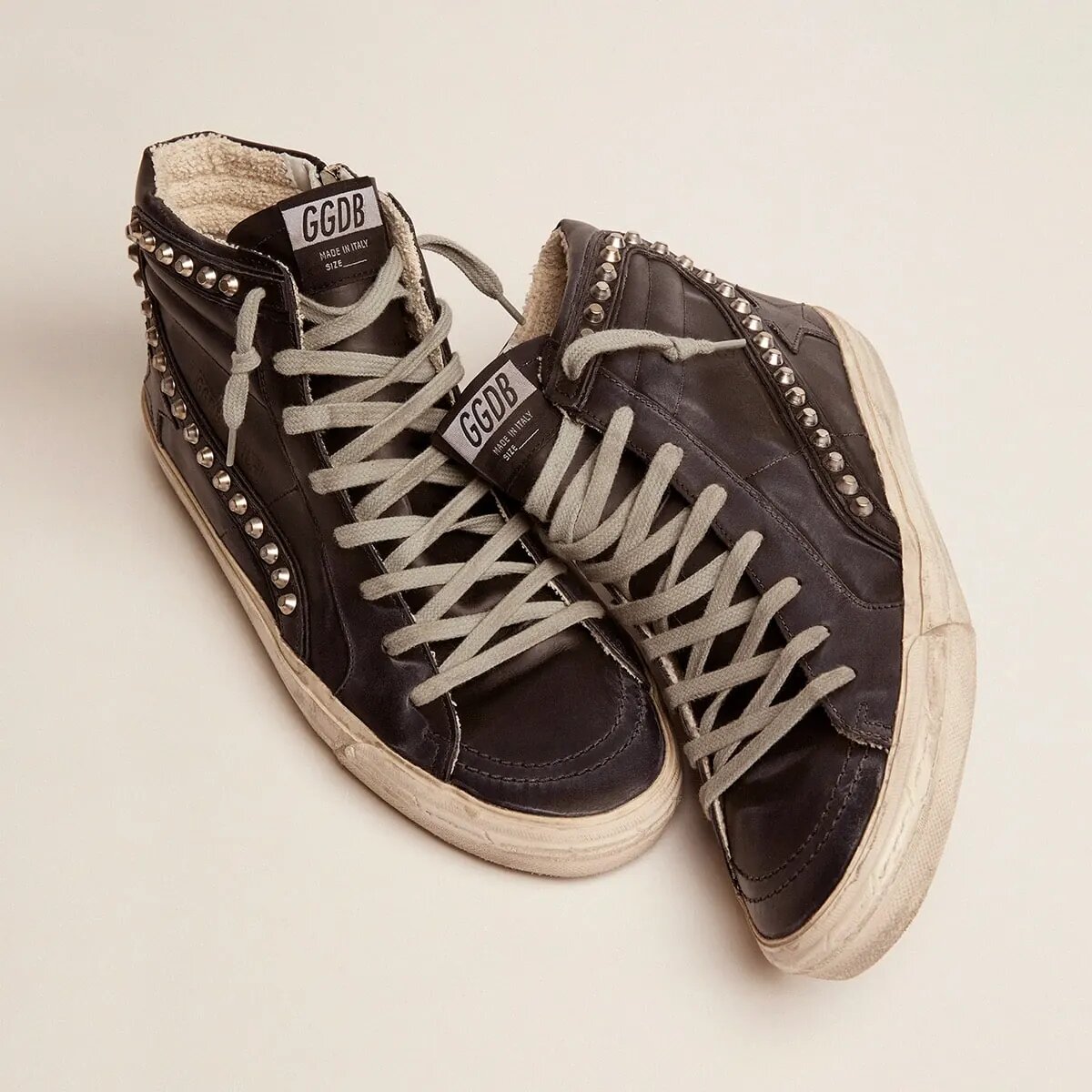 Golden Goose Slide Sneaker Black With Studs Golden Goose Slide Sneaker Black With Studs
