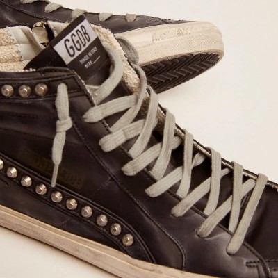 Golden Goose Slide Sneaker Black With Studs Golden Goose Slide Sneaker Black With Studs