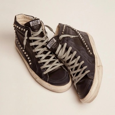 Golden Goose Slide Sneaker Black With Studs Golden Goose Slide Sneaker Black With Studs