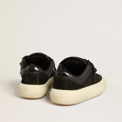 Golden Goose Space-Star Cube Sneaker In Black Suede With Perforated Star Golden Goose Space-Star Cube Sneaker In Black Suede With Perforated Star