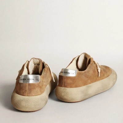 Golden Goose Space-Star Sneaker In Tobacco-Colored Suede