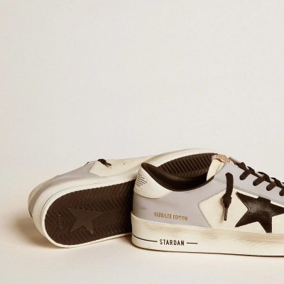 Golden Goose Stardan Ltd Sneaker In Nappa And Leather With Suede Star And Leather Heel Tab Golden Goose Stardan Ltd Sneaker In Nappa And Leather With Suede Star And Leather Heel Tab