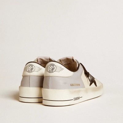 Golden Goose Stardan Ltd Sneaker In Nappa And Leather With Suede Star And Leather Heel Tab Golden Goose Stardan Ltd Sneaker In Nappa And Leather With Suede Star And Leather Heel Tab
