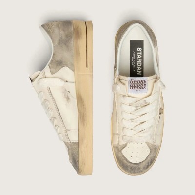Golden Goose Stardan Ltd Sneaker In Suede And White Nappa With Gold Star