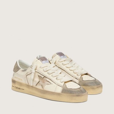 Golden Goose Stardan Ltd Sneaker In Suede And White Nappa With Gold Star