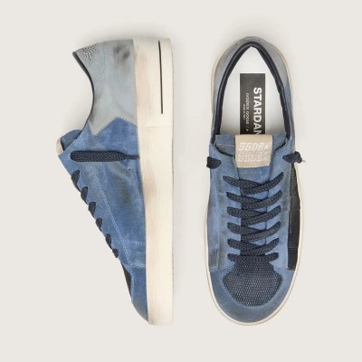 Golden Goose Stardan Sneaker In Blue Suede With White Star Golden Goose Stardan Sneaker In Blue Suede With White Star