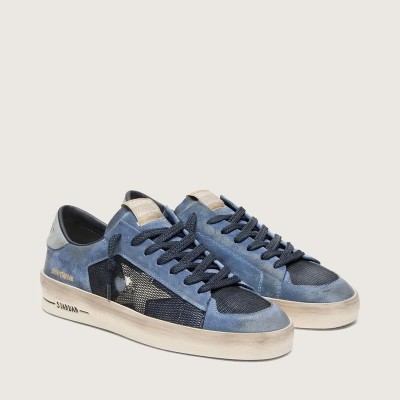 Golden Goose Stardan Sneaker In Blue Suede With White Star Golden Goose Stardan Sneaker In Blue Suede With White Star