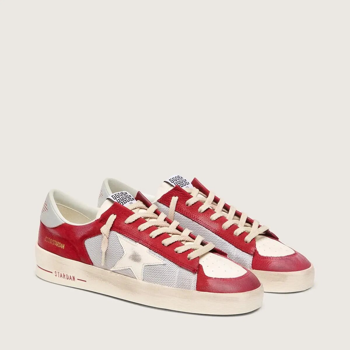 Golden Goose Stardan Sneaker In Mesh And Nubuck With Nappa Star And Leather Heel Tab Golden Goose Stardan Sneaker In Mesh And Nubuck With Nappa Star And Leather Heel Tab