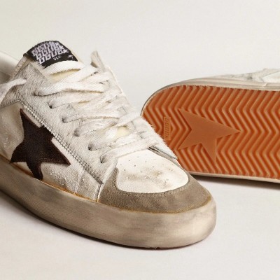 Golden Goose Stardan Sneaker In Nappa And Pony Skin With Brown Suede Star