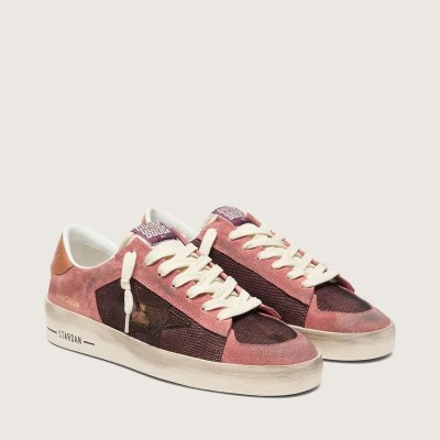Golden Goose Stardan Sneaker In Pink Suede With Beige Star Golden Goose Stardan Sneaker In Pink Suede With Beige Star