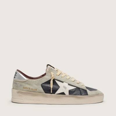 Golden Goose Stardan Sneaker In Suede And Leather With Leather Star And Metallic Heel Tab Golden Goose Stardan Sneaker In Suede And Leather With Leather Star And Metallic Heel Tab