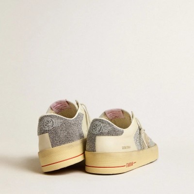 Golden Goose Stardan Sneaker In Suede With Sand Star And Swarovski Crystal Inserts Golden Goose Stardan Sneaker In Suede With Sand Star And Swarovski Crystal Inserts