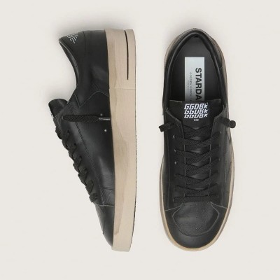 Golden Goose Stardan Sneaker In Total Black Leather Golden Goose Stardan Sneaker In Total Black Leather