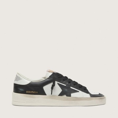 Golden Goose Stardan Sneaker In White And Black Leather Golden Goose Stardan Sneaker In White And Black Leather