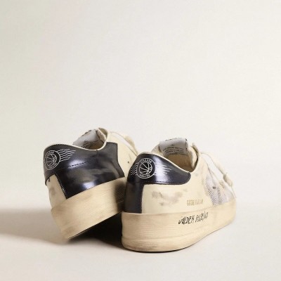 Golden Goose Stardan Sneaker In White Leather And Mesh With White Leather Star Golden Goose Stardan Sneaker In White Leather And Mesh With White Leather Star