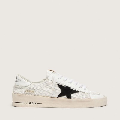 Golden Goose Stardan Sneaker In White Mesh With Black Suede Star Golden Goose Stardan Sneaker In White Mesh With Black Suede Star